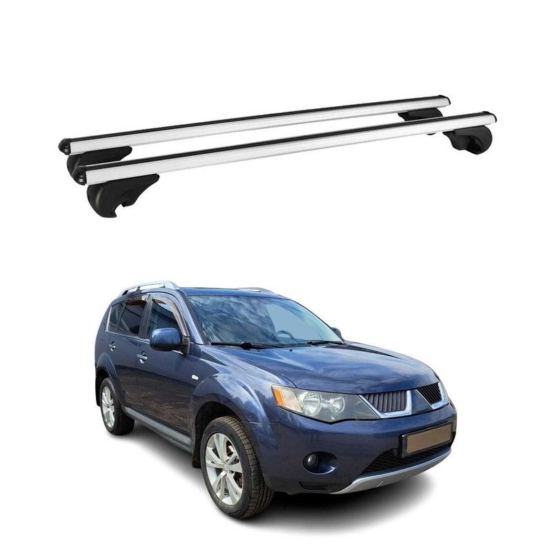 2007-2013 Mitsubishi Outlander Roof Rack Cross Bars Silver