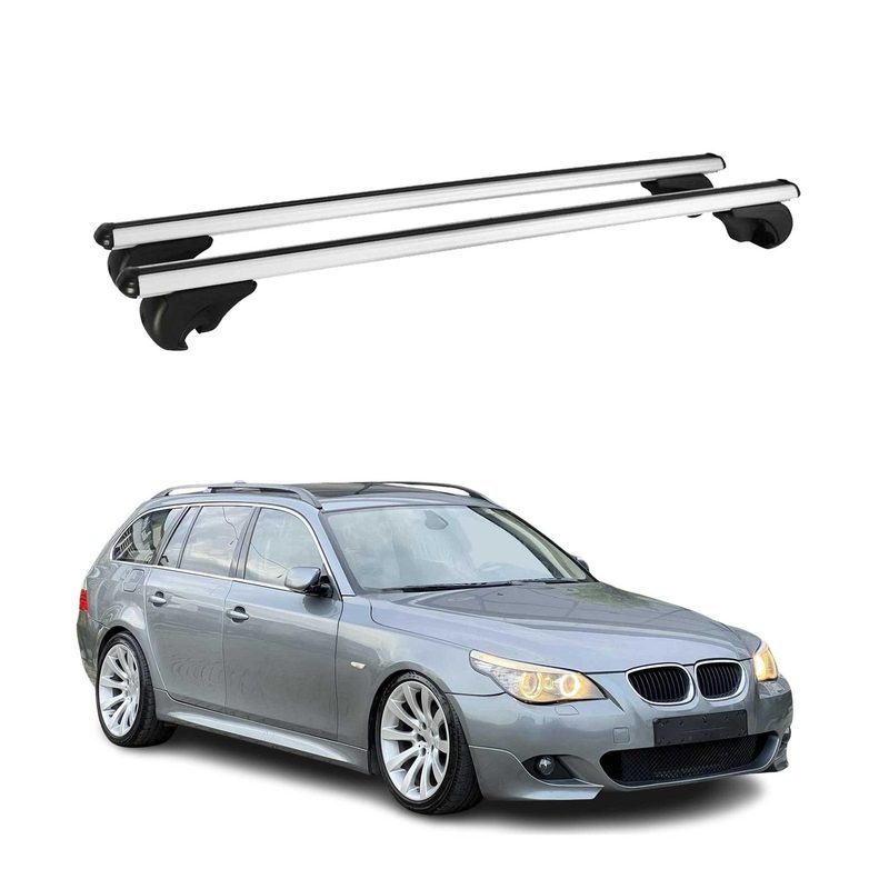 2006-2009 BMW 5 Series E61 Wagon Roof Rack Cross Bars Silver