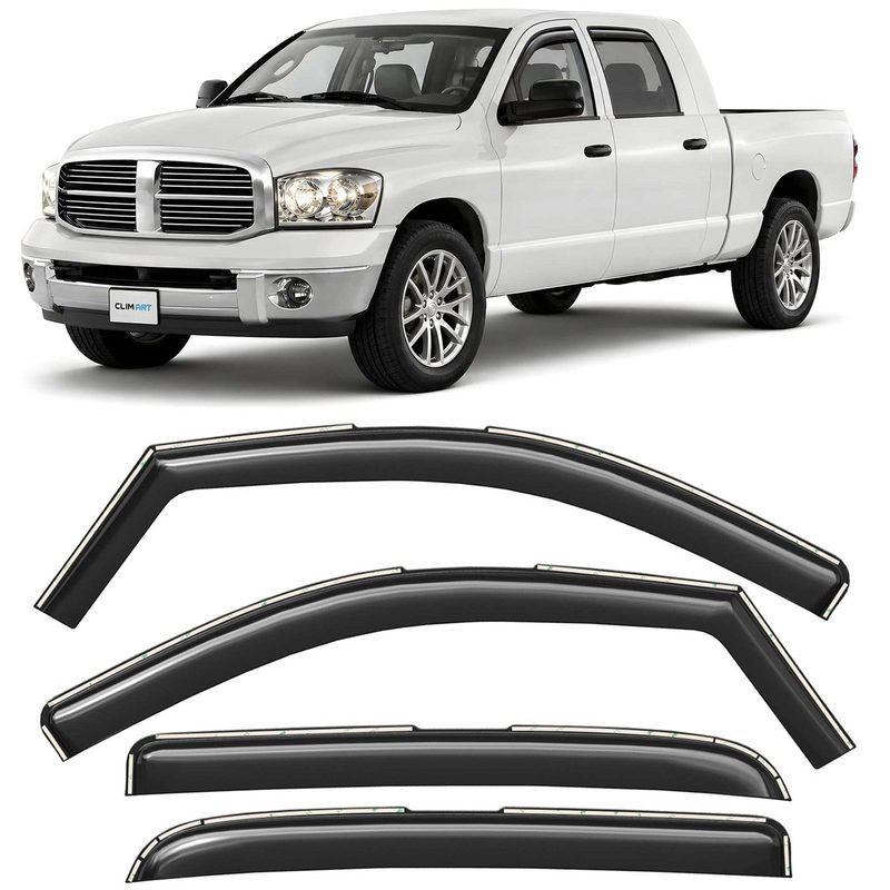 Clim Art Wind Deflectors for Dodge Ram 1500 2500 3500 2002-2009 Megacab Dark 4x