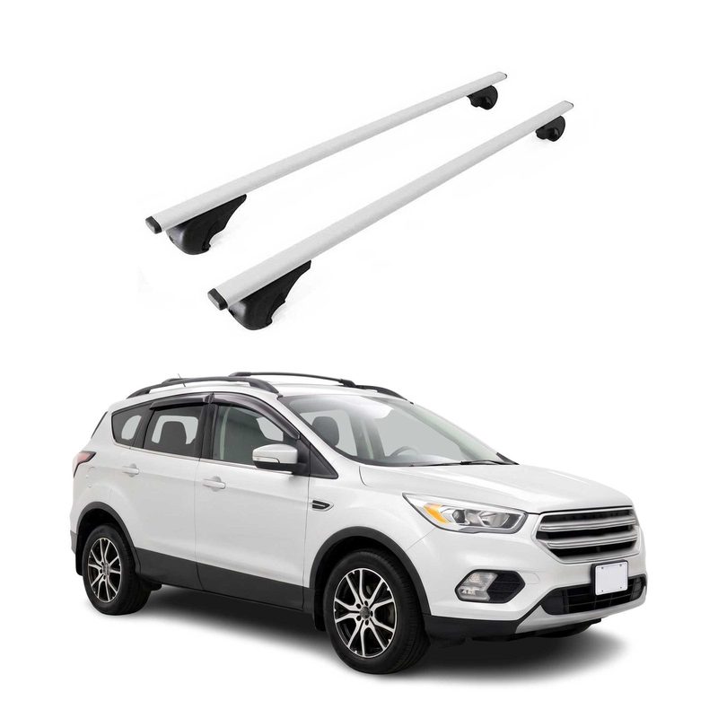 Roof Rack Cross Bars Luggage Carrier for Ford Escape 3.gen 2013-2019 Metal Gray