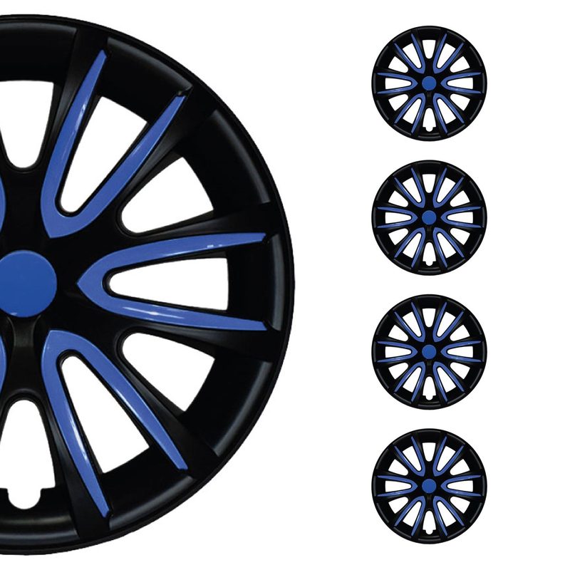 16" Wheel Covers Hubcaps for Nissan Sentra Black Matt Dark Blue Matte
