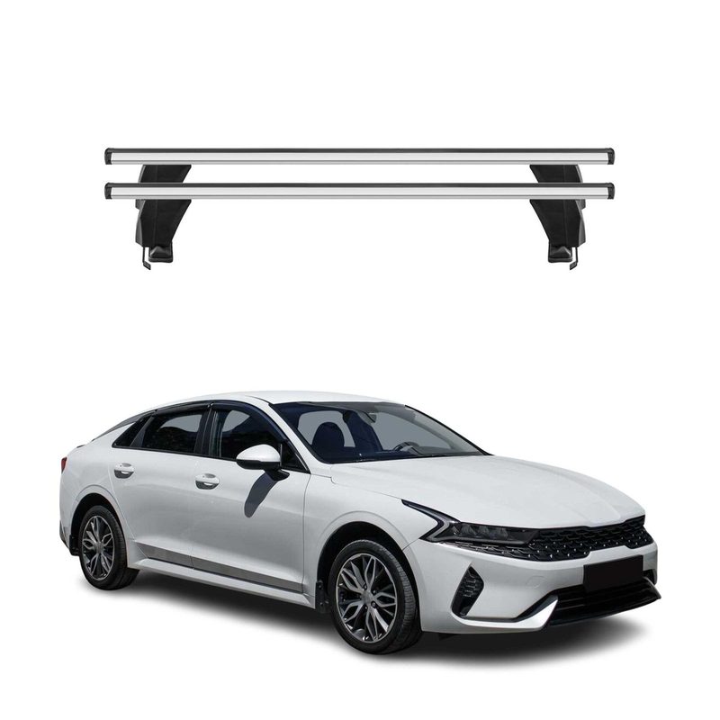 Top Roof Racks Cross Bars Luggage Carrier for Kia K5 2021-2026 Alu Gray 2Pcs