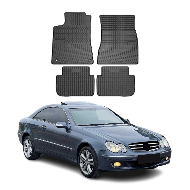 2002-2009 Mercedes CLK Class C209 A209 Floor Mats Liners Full Set All Weather Rubber Black