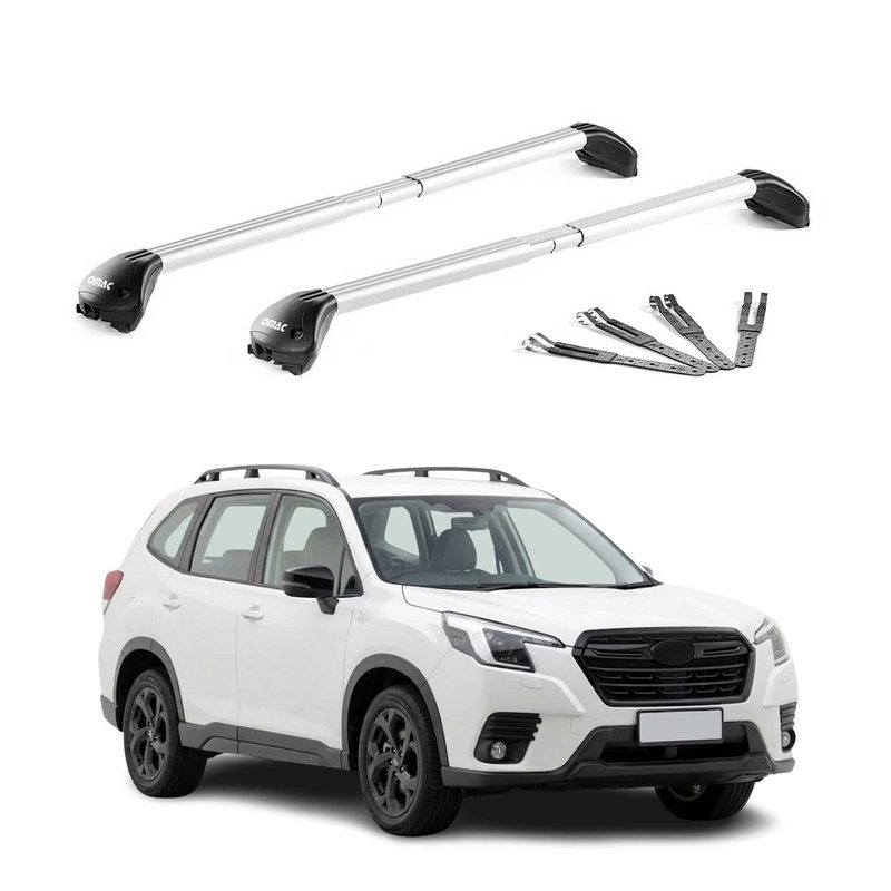 Roof Rack Cross Bars Luggage Carrier for Subaru Forester VI 2025-2026 Alu Silver