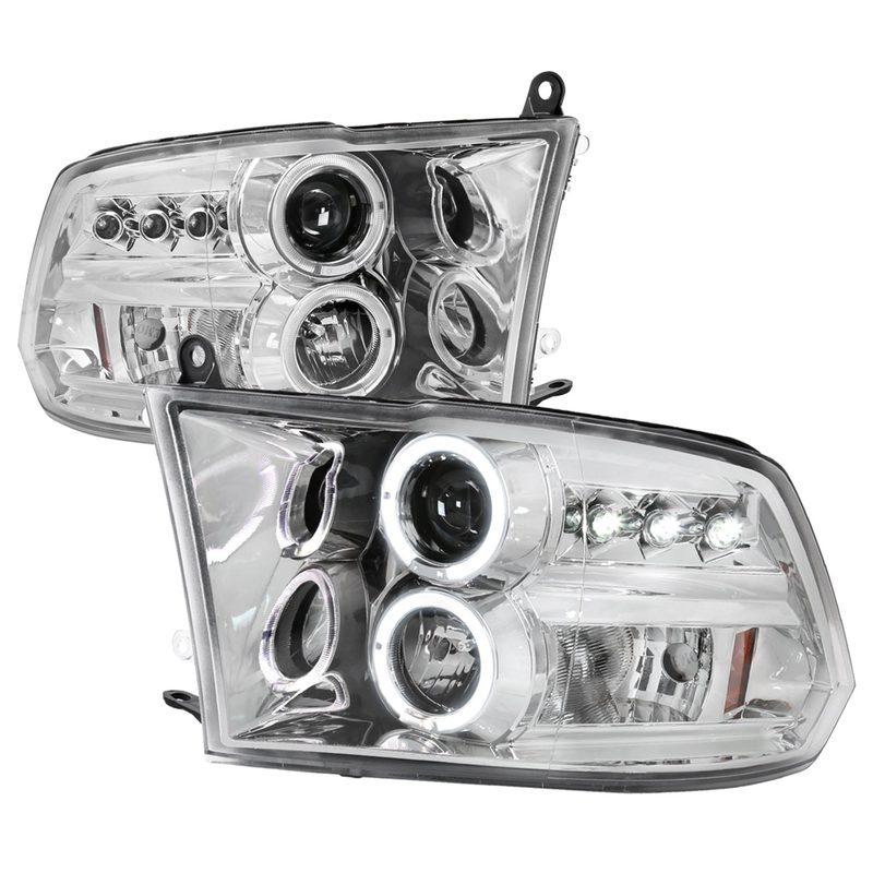 2009-2018 Dodge RAM 1500 / RAM 2500 3500 Dual Halo Headlights Chrome