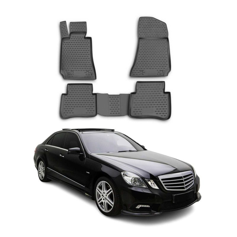 2010-2016 Mercedes E Class W212 Sedan Floor Mats Liners Full Set All Weather Black