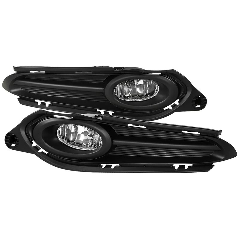2016-2018 Honda HR-V/Vezel 12V/35W H8 Fog Lights Kit Black Bezels Chrome/Clear