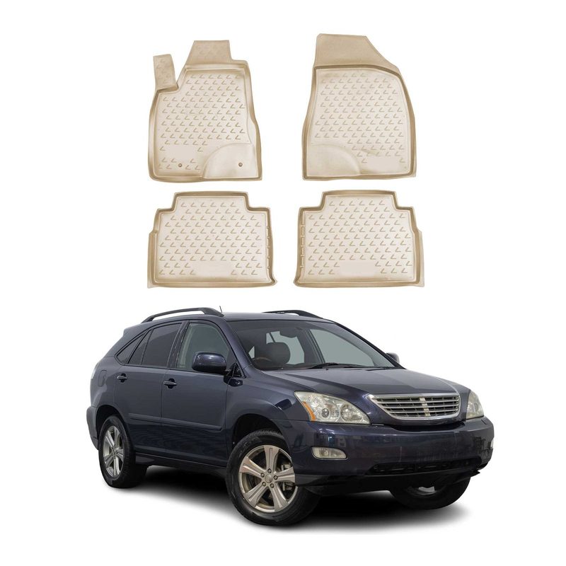 2007-2009 Lexus RX 350 Floor Mats Liners Full Set All Weather Beige