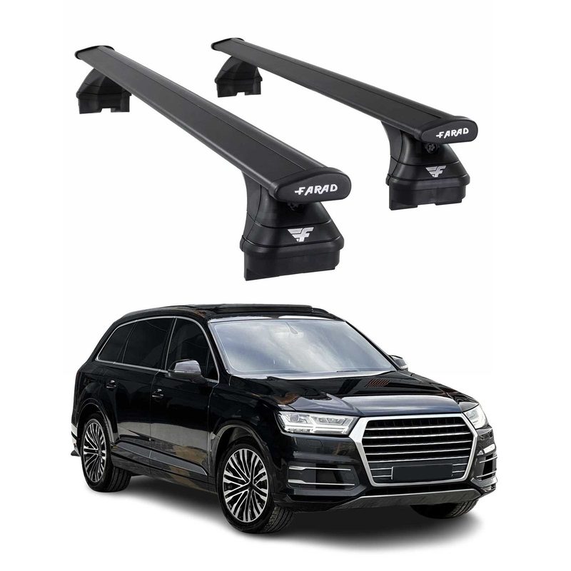 Roof Racks Cross Bars for Audi Q7 2017-2026 Aluminium 220lb Black 2 Pcs