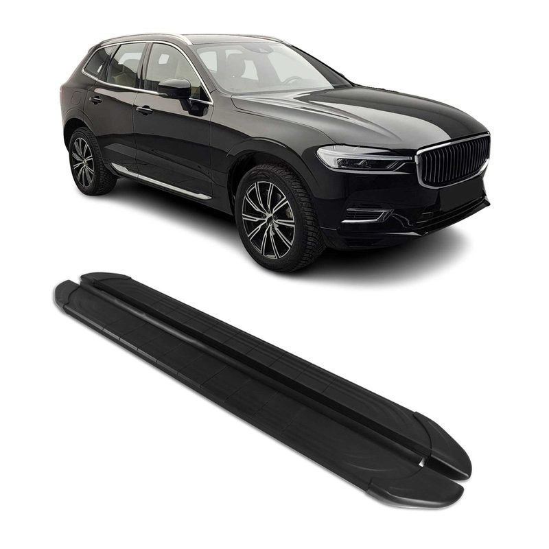 2018-2026 Volvo XC60 Side Step Nerf Bars Running Boards Alu Black 2x