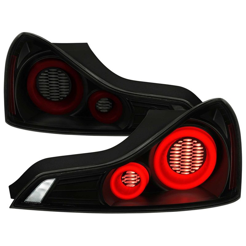 For Infiniti G37 2008-13 / Q60 Coupe 2014-15 Red LED Tail Lights Switchback Sequential Turn Signals Black Housing Smoked Lens