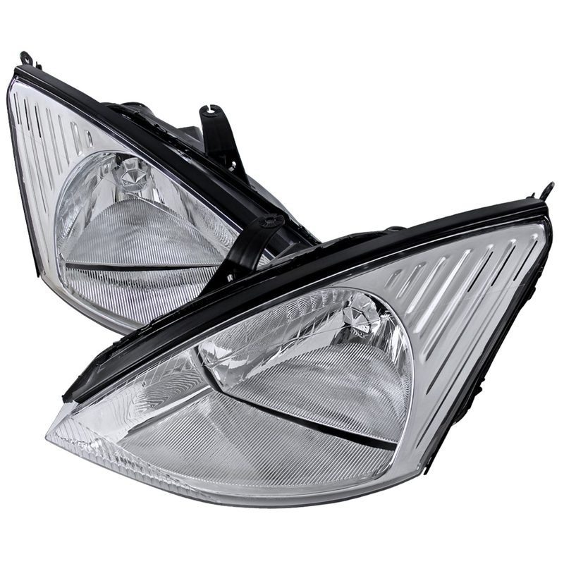 2000-2004 Ford Focus Factory Style Crystal Headlights Chrome/Clear Lens