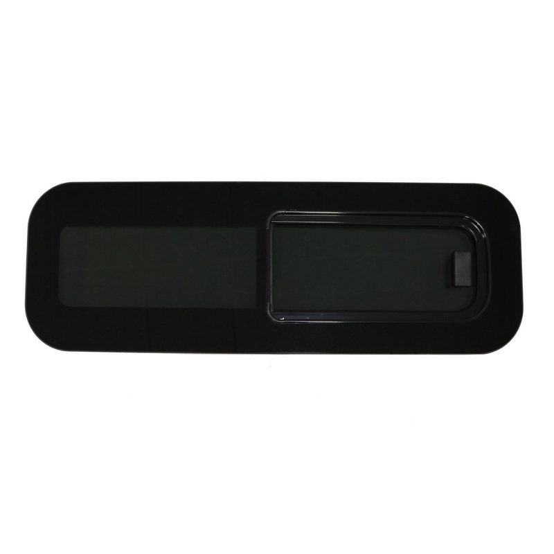 RV Window Teardrop Horizontal Sliding Right Vent Glass 31.4" x 10.6" Black