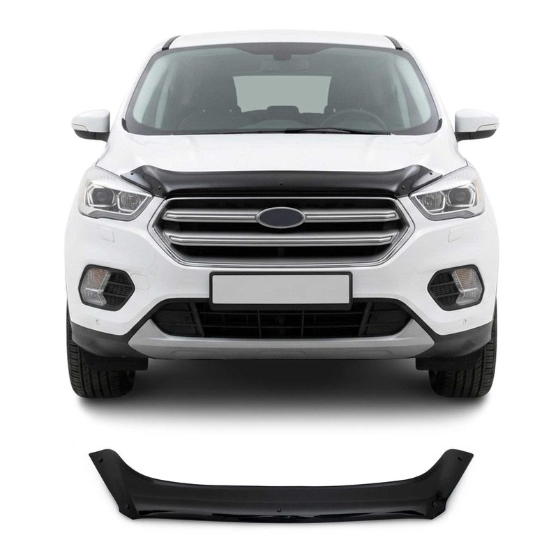 2017-2019 Ford Escape II Front Bug Shield Hood Deflector Guard Smoke Black