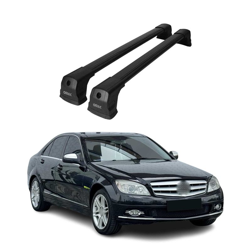 2010-2014 Mercedes C Class W204 Roof Rack Cross Bars Black