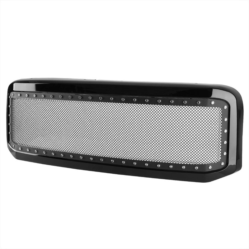 2005-2007 Ford F-250/350/450/550/Excursion Black ABS Rivet Grille w/Steel Mesh