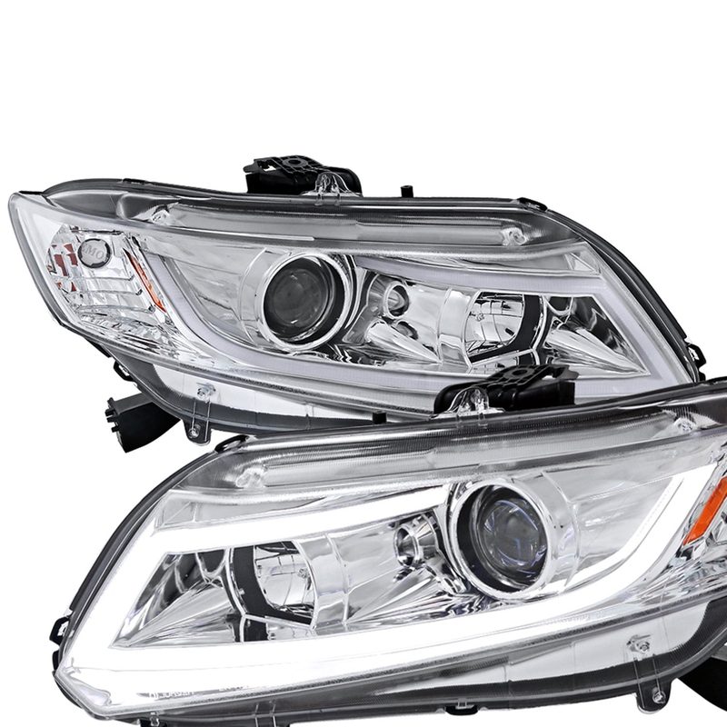 2012-2013 Honda Civic Coupe/ 12-2015 Civic Sedan LED Bar Headlights Chrome