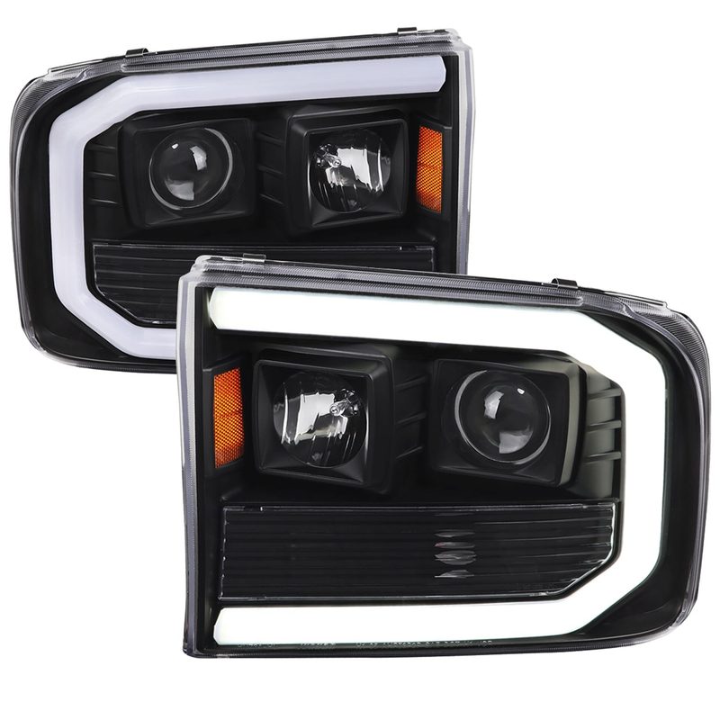1999-2004 Ford F-250/350/450/550 /Excursion LED Bar Headlights LED Matte Black