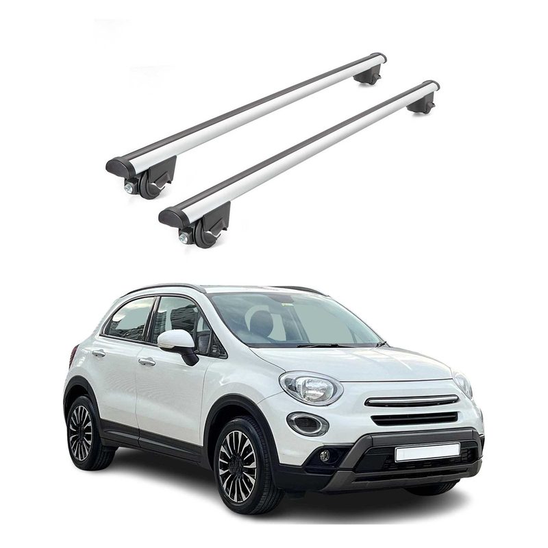 2016-2023 Fiat 500X Roof Rack Cross Bars Silver