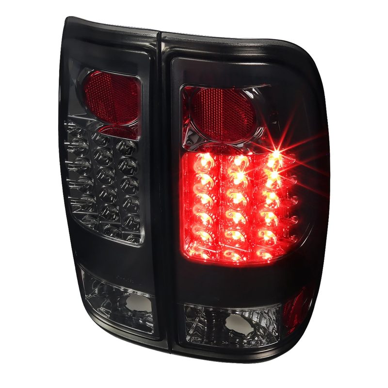 1997-2007 Ford F-150/F-250/350/450/550 Styleside LED Tail Lights Chrome/Smoke