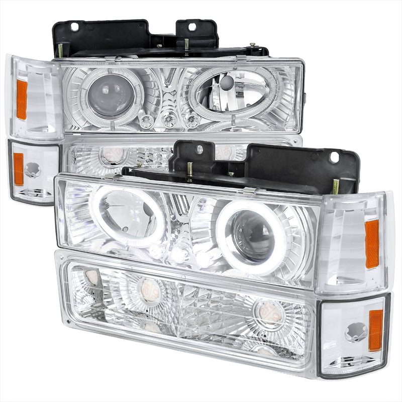 1994-1999 GMC C/K C10 Sierra Dual Halo Headlights Bumper&Corner Signal