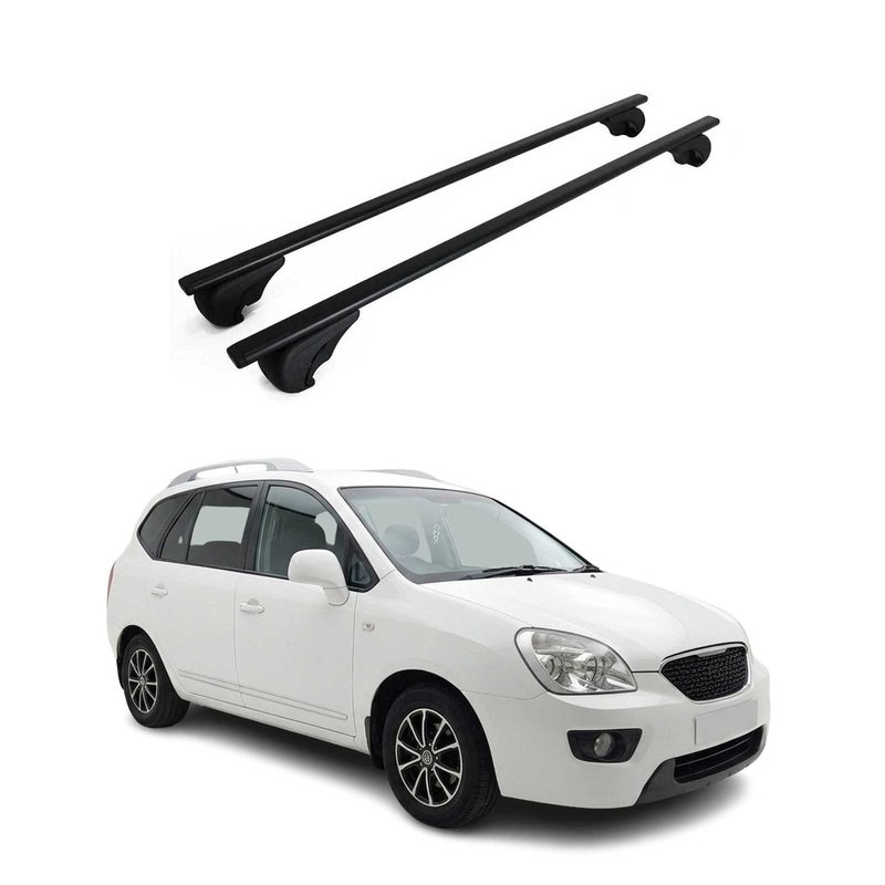 Roof Rack Cross Bars Luggage Carrier Durable for Kia Rondo 2007-2012 Black 2Pcs