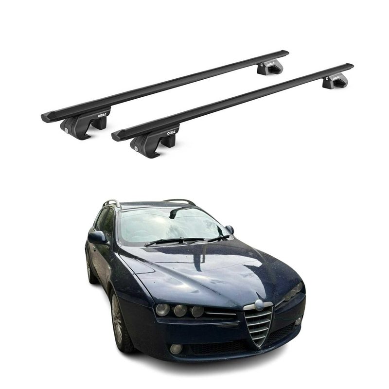 2005-2011 Alfa Romeo 159 Roof Rack Cross Bars Black