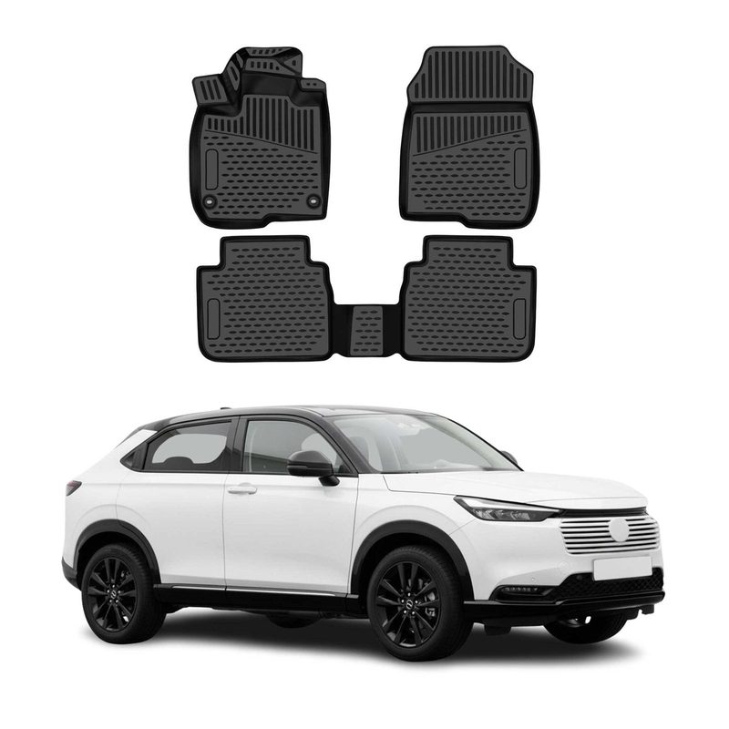 OMAC Floor Mats Liner for Honda HR-V 3.gen 2023-2026 Rubber TPE Black 3Pcs