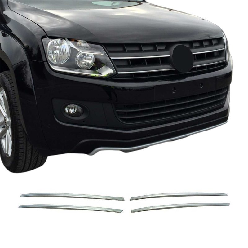2010-2016 VW Amarok Front Bumper Grill Trim Molding Stainless Steel Silver 4 Pcs