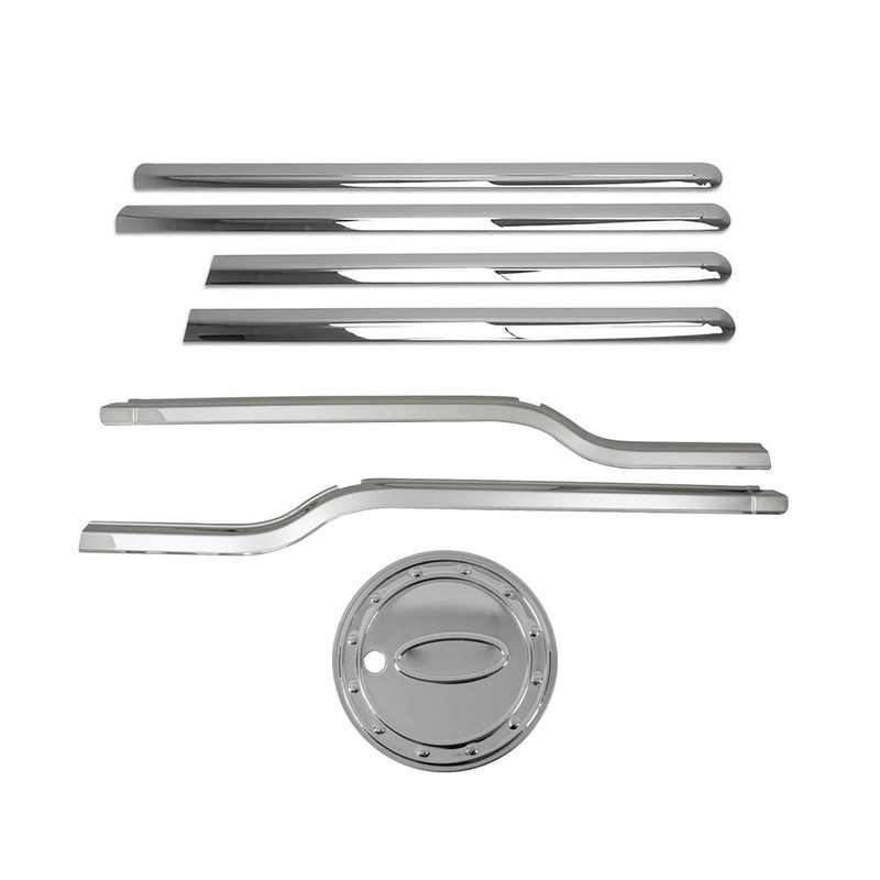 2010-2013 Ford Transit Connect Fuel Cap Cover & Door Streamer Trim Set Stainless Steel