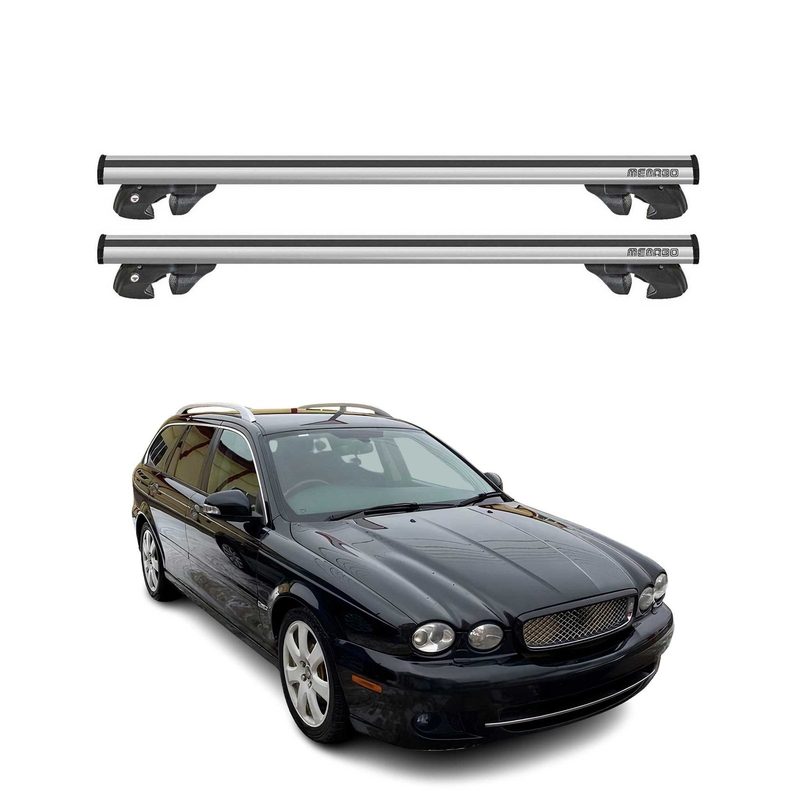 2002-2008 Jaguar X-Type Wagon Roof Rack Cross Bars Silver