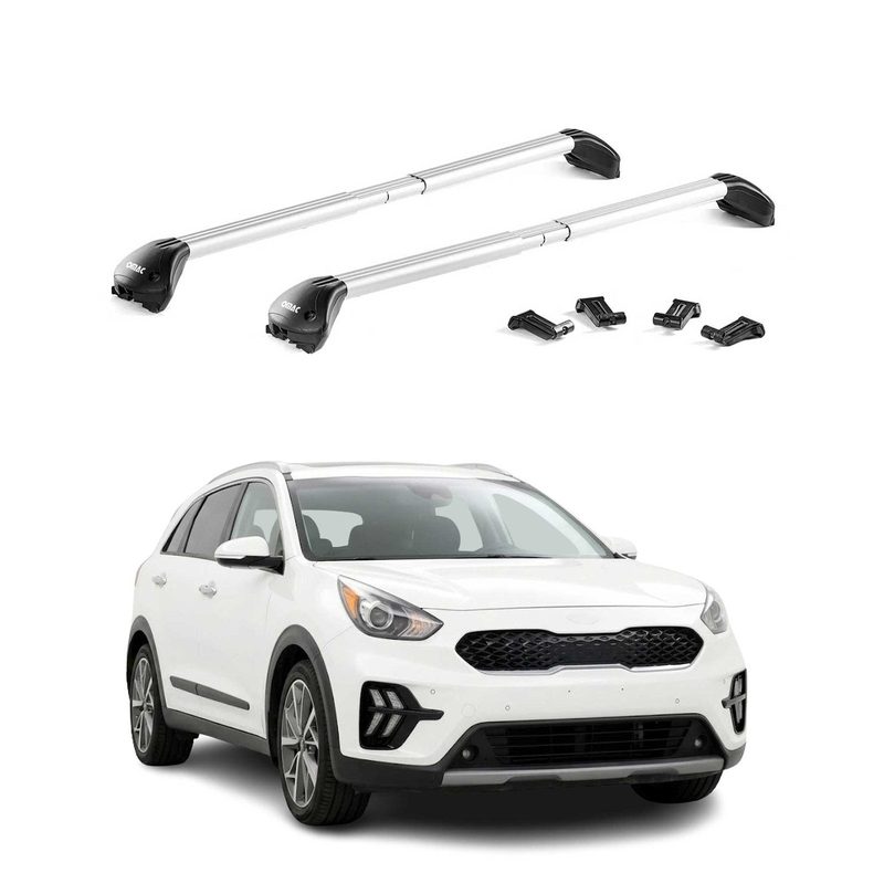 Roof Rack Cross Bars Luggage Carrier for Kia Niro I 2017-22 Aluminium Silver 2x