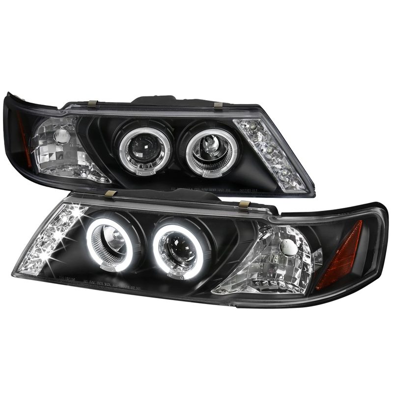 1995-1999 Nissan Sentra/200SX Dual Halo Projector Headlights Matt Black/Clear