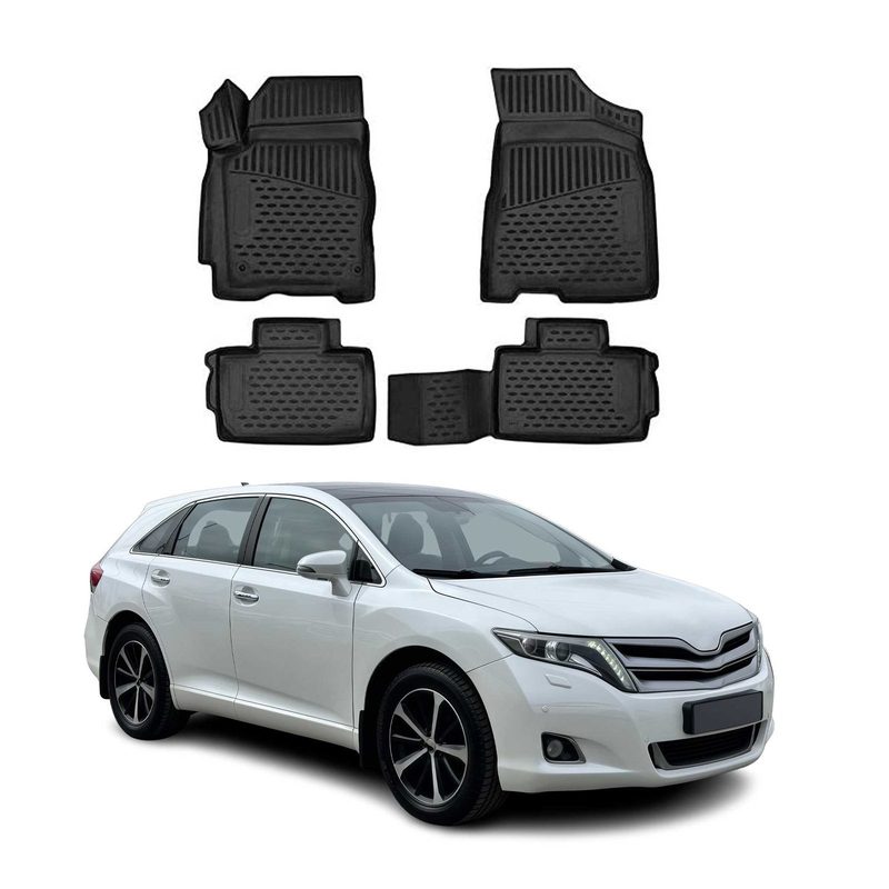 2013-2015 Toyota Venza Floor Mats Liners Full Set All Weather Black