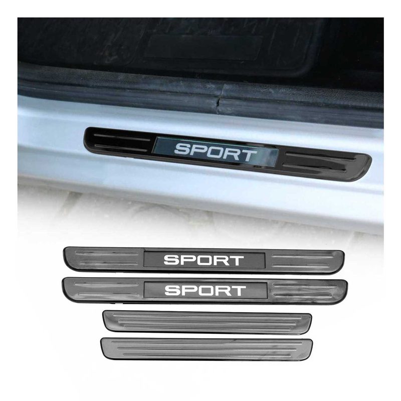 GMC Door Sill Scuff Plate Illuminated Sport Stainless Steel Dark 4 Pcs