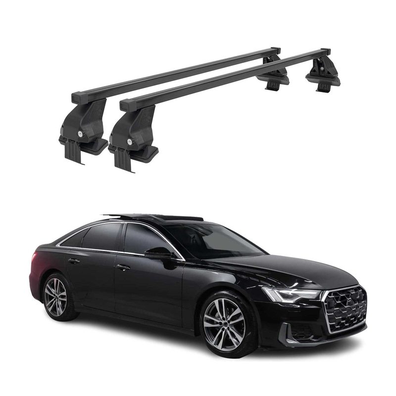2019-2024 Audi A6 Sedan Roof Rack Cross Bars Black