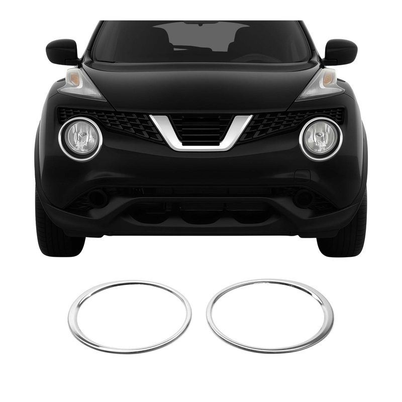 2015-2017 Nissan Juke Fog Light Headlight Lamp Surround Cover Silver 2 Pcs