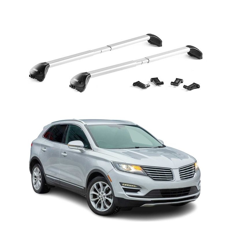 2015-2019 Lincoln MKC Roof Rack Cross Bars Silver Carrier 2 Pcs