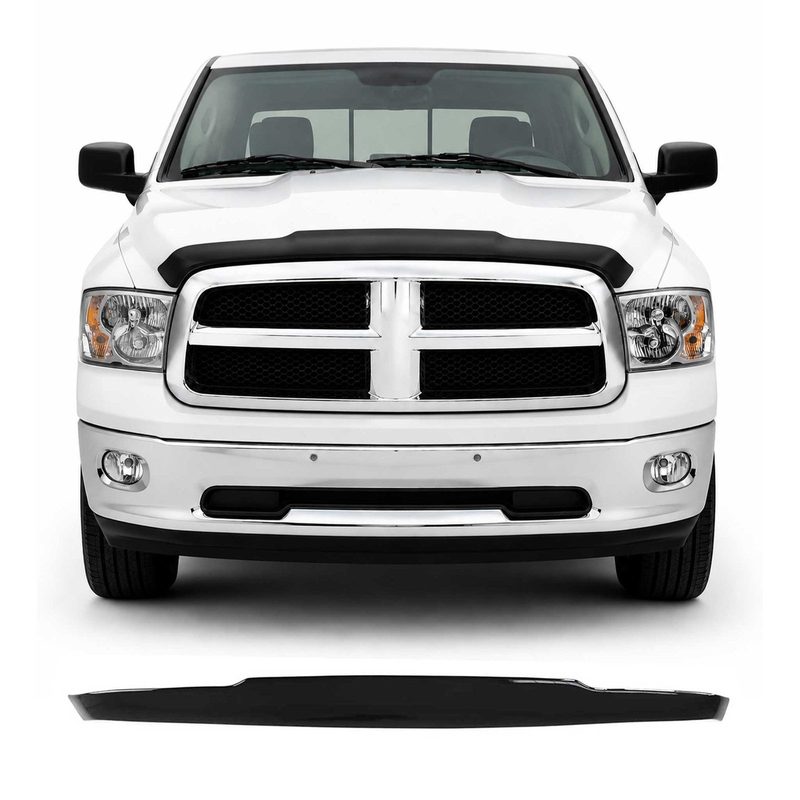 2002-2011 Dodge Ram 1500 Front Bug Shield Hood Deflector 1 Pc Smoke Stick Install