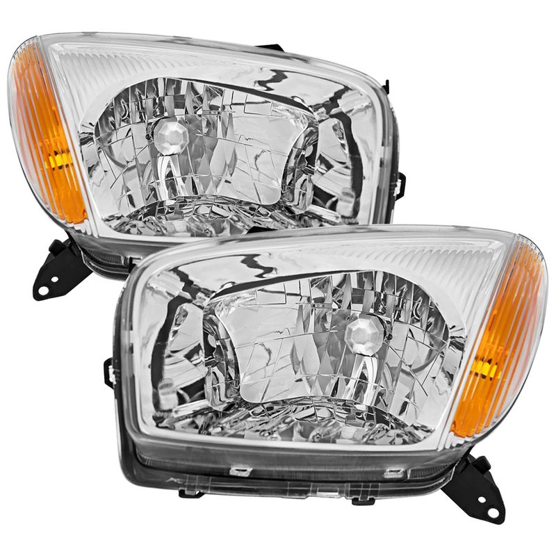 2001-2003 Toyota RAV4 Factory Style Headlights Chrome Housing/Clear Lens