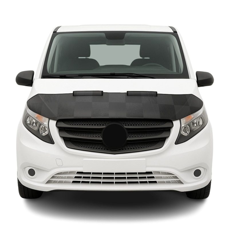 2016-2024 Mercedes Metris Car Bonnet Mask Hood Bra Half Chequered