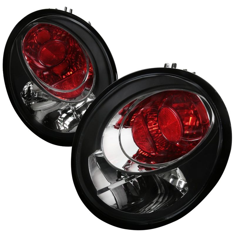1998-2005 VW Beetle Tail Lights Matte Black Housing/Clear Lens