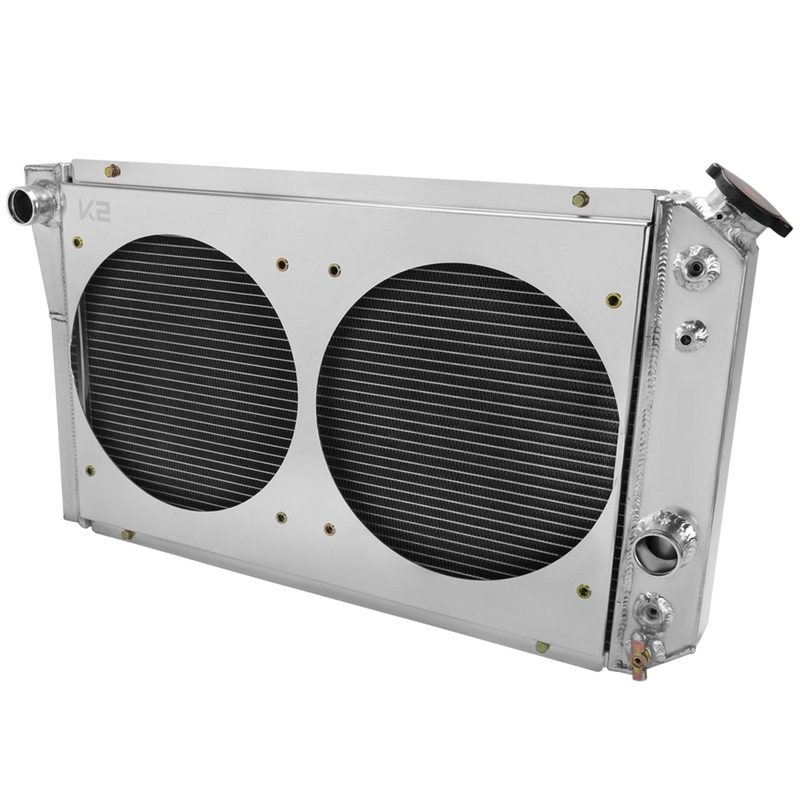 1982-2002 Chevy S10/Blazer/Corvette 3 Row Radiator with Dual Fan Shroud Design
