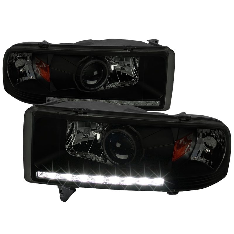 1994-2001 Dodge RAM 1500/ 1994-2002 RAM 2500 3500 Projector Headlights LED Black