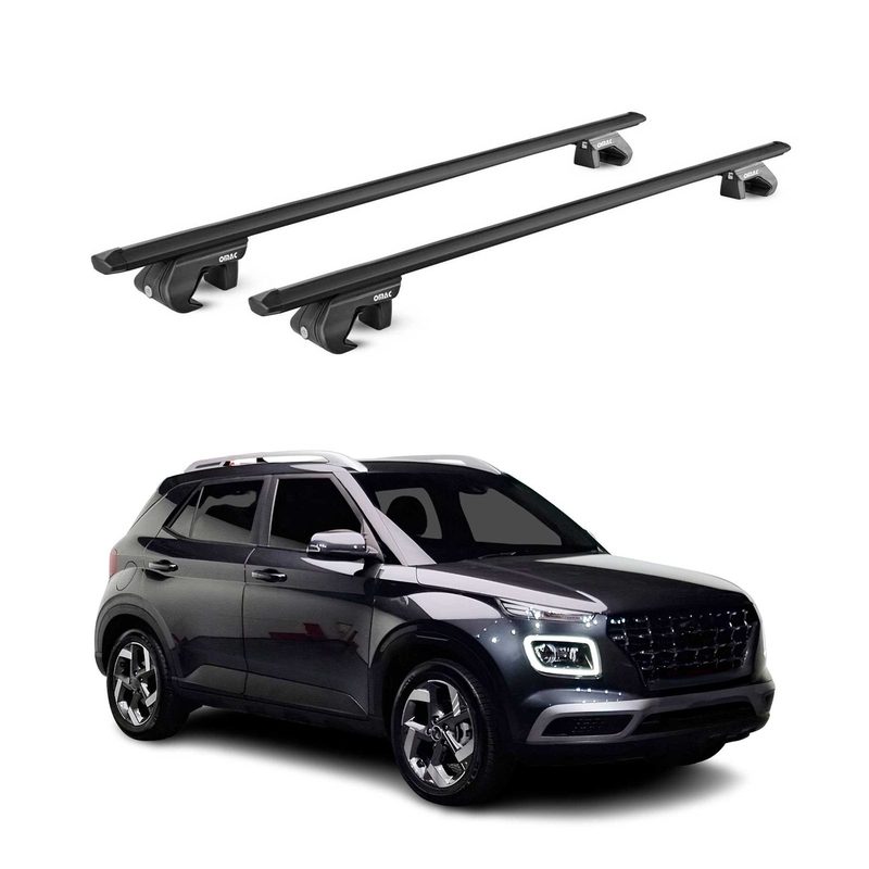 2020-2026 Hyundai Venue Roof Rack Cross Bars Black Luggage Carrier 2 Pcs