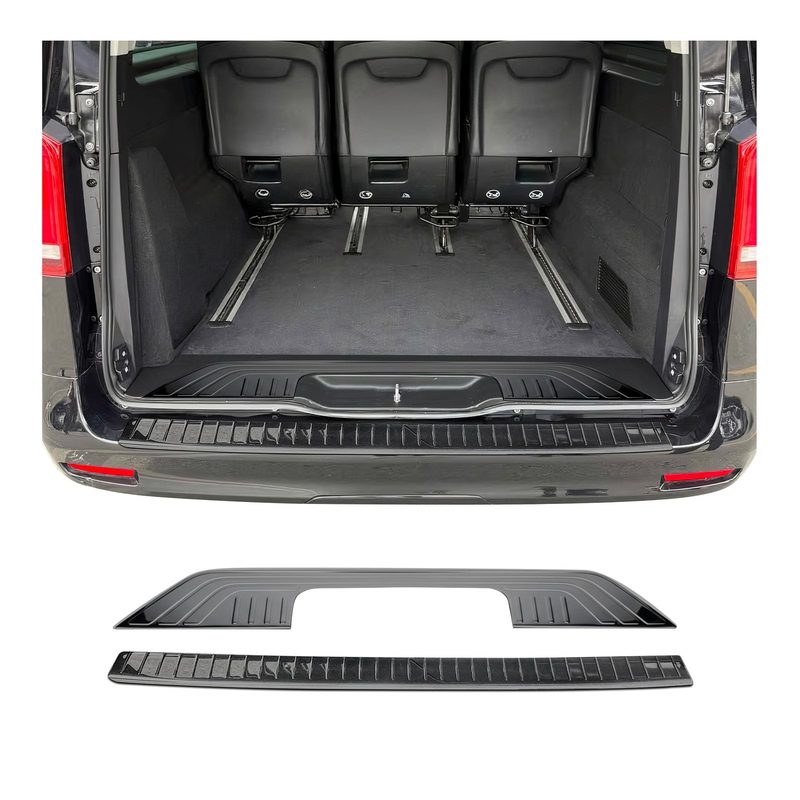 Rear Bumper Guard & Trunk Sill Cover Set for Mercedes Metris 2016-2024 Dark