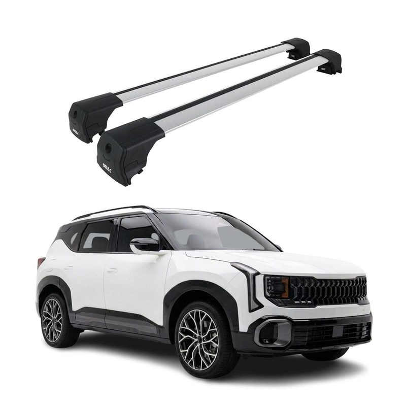 2027-2028 Kia Seltos Roof Rack Cross Bars Silver Aluminium 2 Pcs