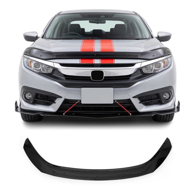 2016-2021 Honda Civic Front Bug Shield Hood Deflector 1 Pc Smoke