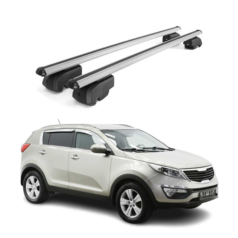 Lockable Roof Rack Cross Bars Luggage Carrier for Kia Sportage 2011-2015 Gray 2x
