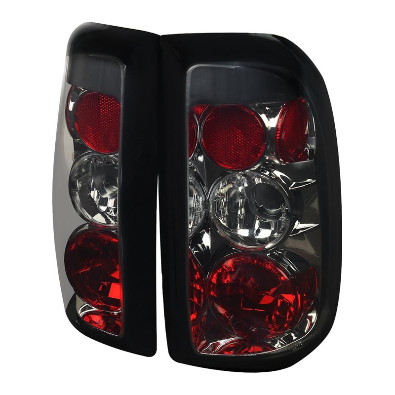 1997-2004 Dodge Dakota Tail Lights Chrome Housing/Smoke Lens